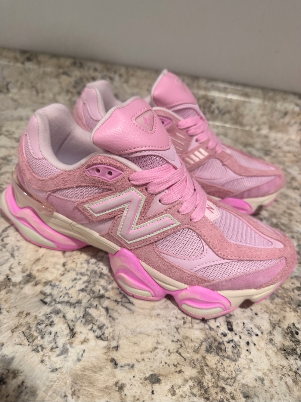 New Balance Pink Women’s Chunky Mesh & Suede Sneakers